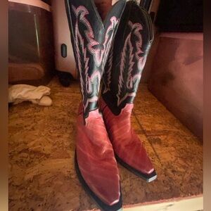 Durango Women’s Cowboy Boots Pink Black Western Boots Size 8